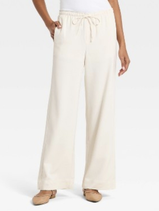 a new day Pants - a new day Cream Casual Straight-Leg Pants